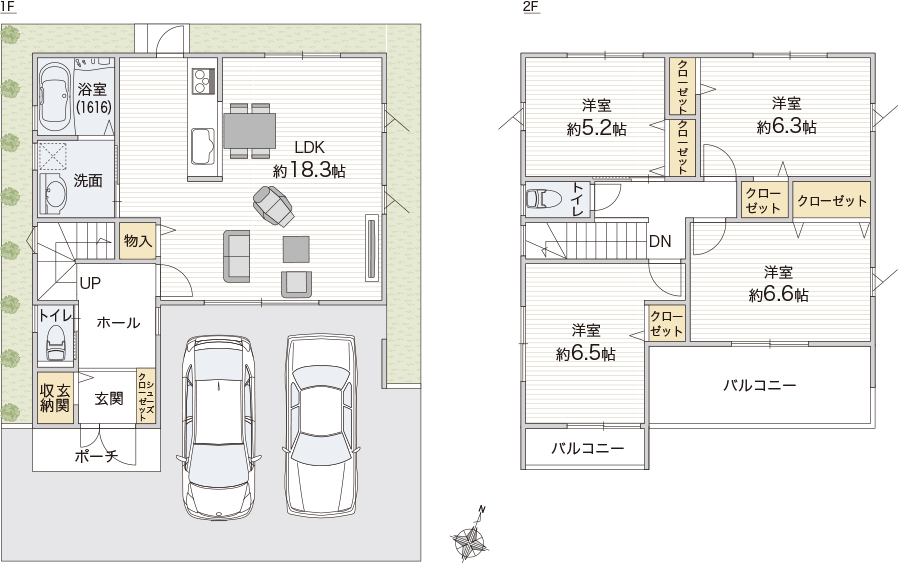 30坪4LDKの間取り