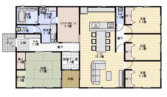 35坪平家4LDK