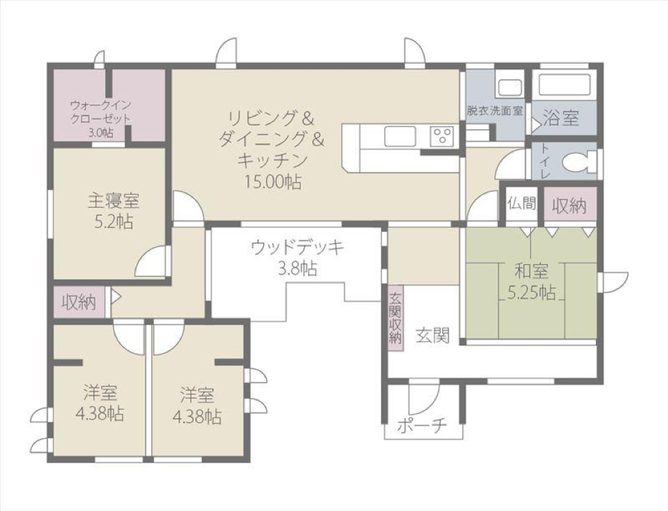 コの字30坪4LDK