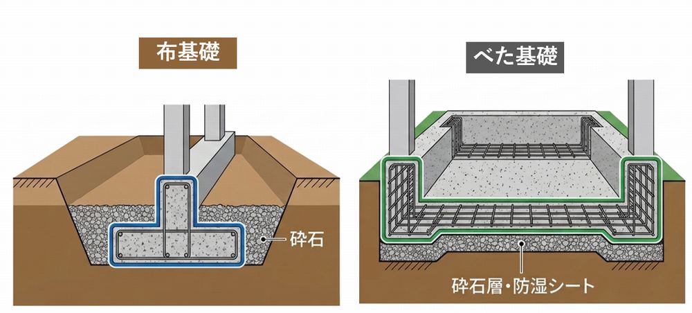 布基礎とベタ基礎